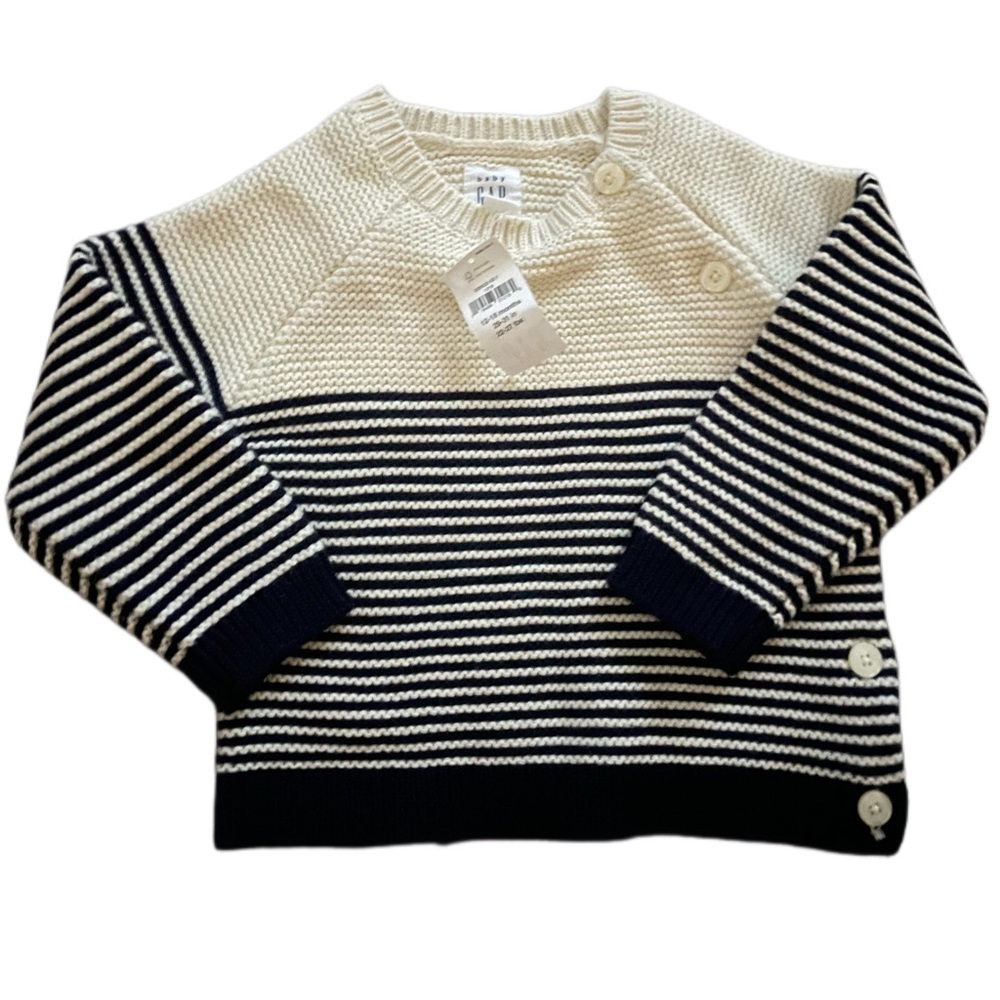 NWT Baby Gap button sweater striped